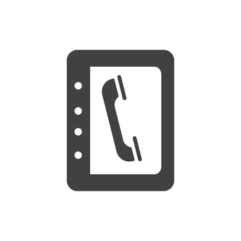 office address book telephone contact supply silhouette on white background vector