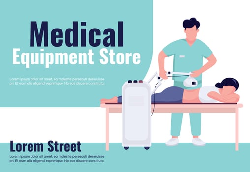 Medical equipment store banner flat vector template