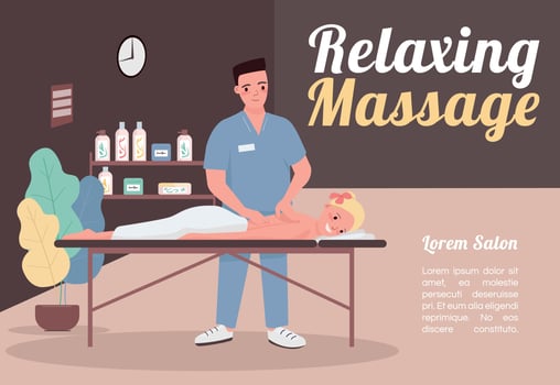 Relaxing massage banner flat vector template
