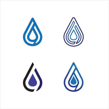Water logo and wave design and icon vector
