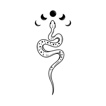 tattoo snake moon vector