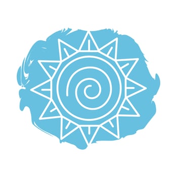 sun zodiac symbol block style icon vector