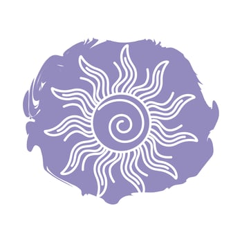 sun zodiac symbol block style icon vector
