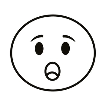 terrified emoji face classic line style icon vector
