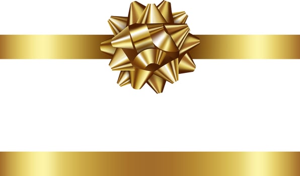 gold bow and ribbon vector