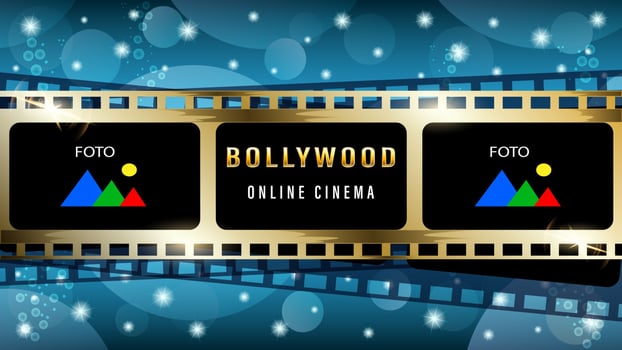 Bollywood golden film background vector