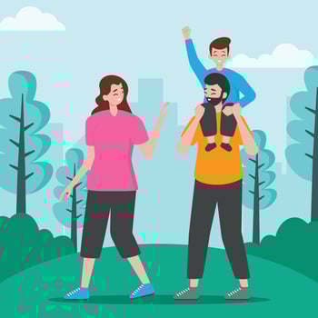 Happy Family at the Park vector