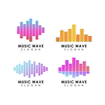 sound wave logo design template vector