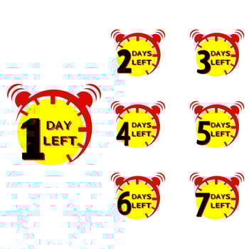 Countdown icon One Day Left vector