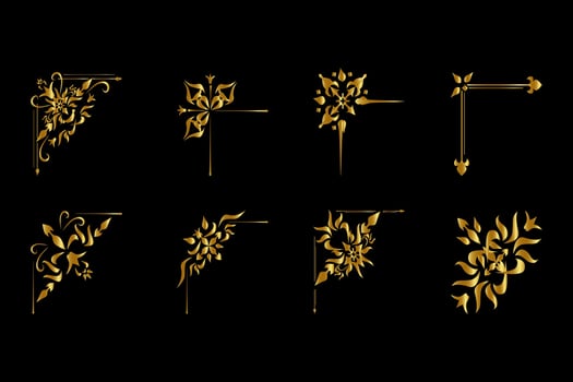 gold corner vintage frames vector