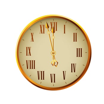 happy new year golden watch celebration icon vector