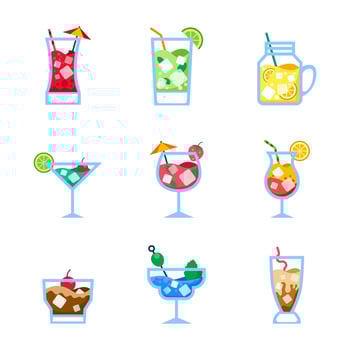 Cocktails Summer Drinks Icon vector