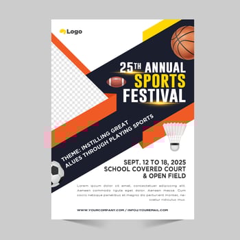 Sports Flyer Template Design for Sports Club vector