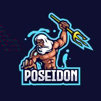 Poseidon mascot logo vector