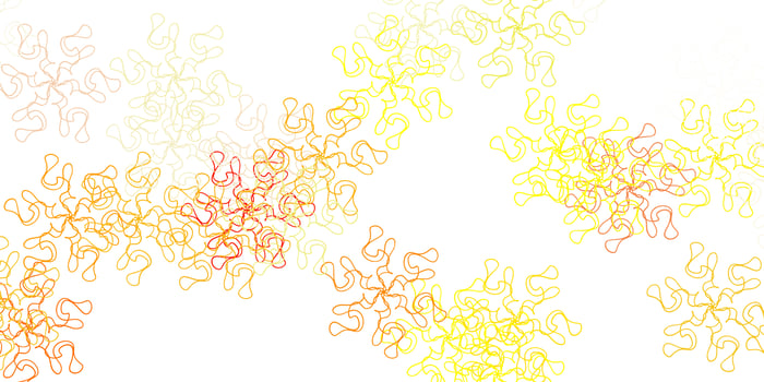 Light yellow vector doodle pattern with flowers