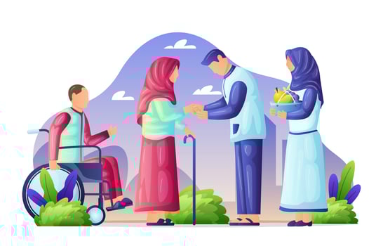 Family Visits on Eid Mubarak vector