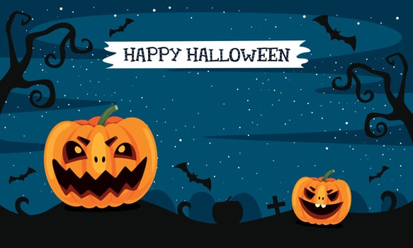 Halloween Concept With Funny Character vector