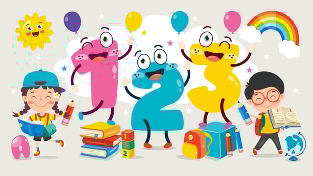 Colorful Cartoon Numbers vector