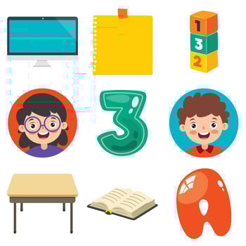 School Supplies For Children Education vector