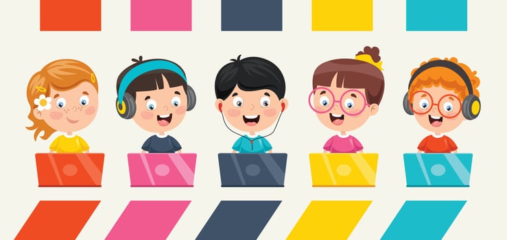 Using Technology For Education Or Business vector