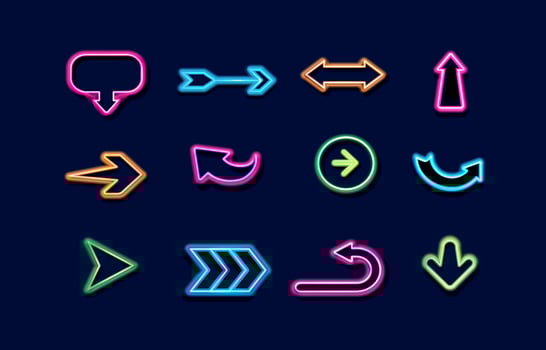 Arrow Neon Icon Pack vector
