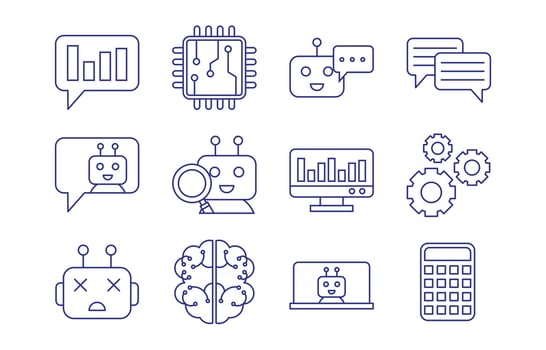 Chatbot Simple Line Icon Set vector