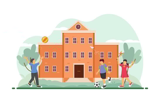 Children Playing at School vector