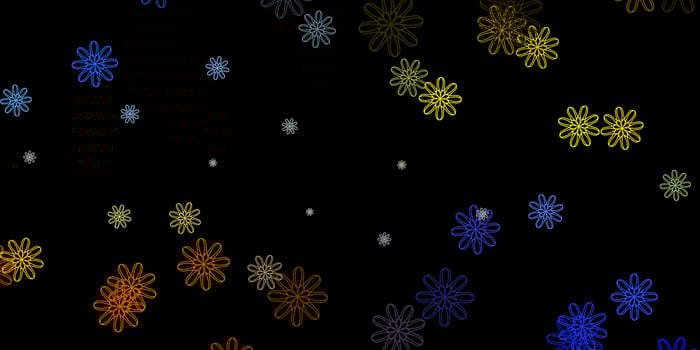 Dark Blue Yellow vector background with random forms