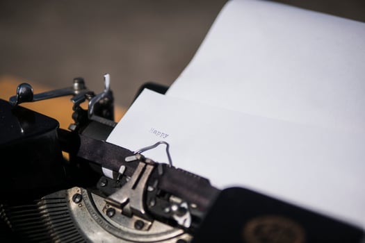 typewriter typing happy photo