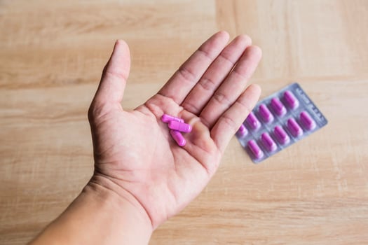 Capsule Medicine  in the hand photo