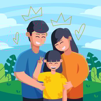 Happy Family Celebrating Parents Day vector