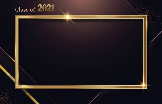 Graduation Photo Frame in Elegant Gold and Black vector