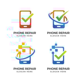 phone repair logo template vector