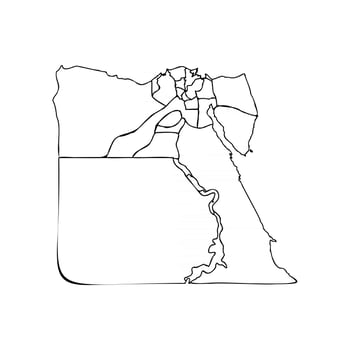 Doodle Map of Egypt With States vector