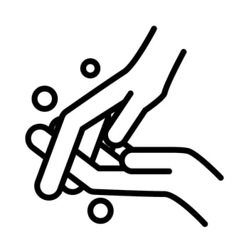 personal hand hygiene washing hands clean fingers disease prevention and health care line style icon vector