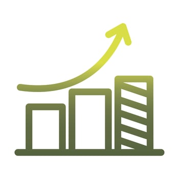 Infographic bar chart gradient style icon vector design