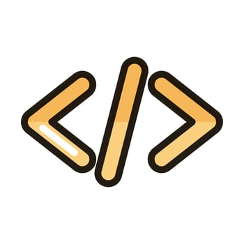coding language development internet web technology interface line and fill style icon vector