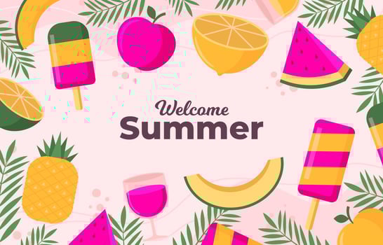 Summer Sweets with Pink Background vector