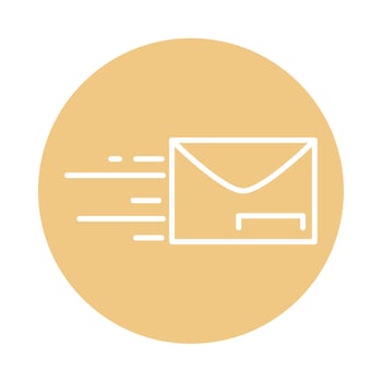 fast mail envelope address postal delivery block style icon vector