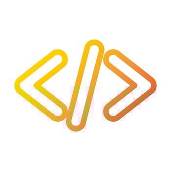 coding language development internet web technology interface gradient style icon vector