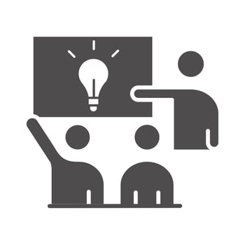 teach school and education teaching class students silhouette style icon vector