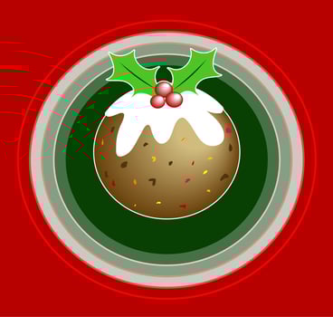 Tasty Christmas Pudding vector