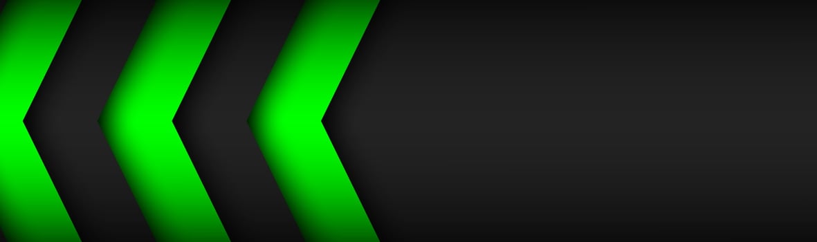 Black and green overlayed arrows Abstract modern vector header with place for your text