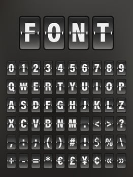 Vintage style flipping scoreboard letters and numbers vector