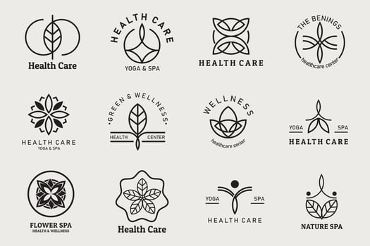 Healthcare center logo template set Vector