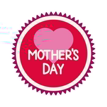 mother day seal stamp flat style icon vector