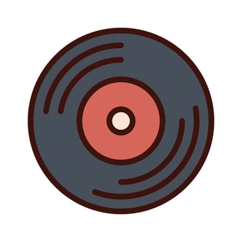 music vinyl disk record line and fill icon vector