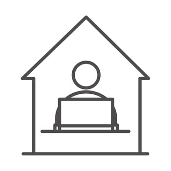 teach school and education online stay at home learn training line style icon vector