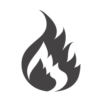 fire flame burning hot glow silhouette design icon vector