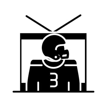 american football tv prgram game sport professional and recreational silhouette design icon vector